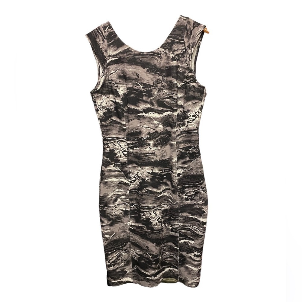 Jennifer Lopez Bodycon Marble Sleeveless Dress